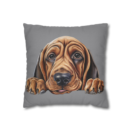 Bloodhound Dog Throw Pillowcase — Cute Peeking Puppy Decorative Pillow Cover