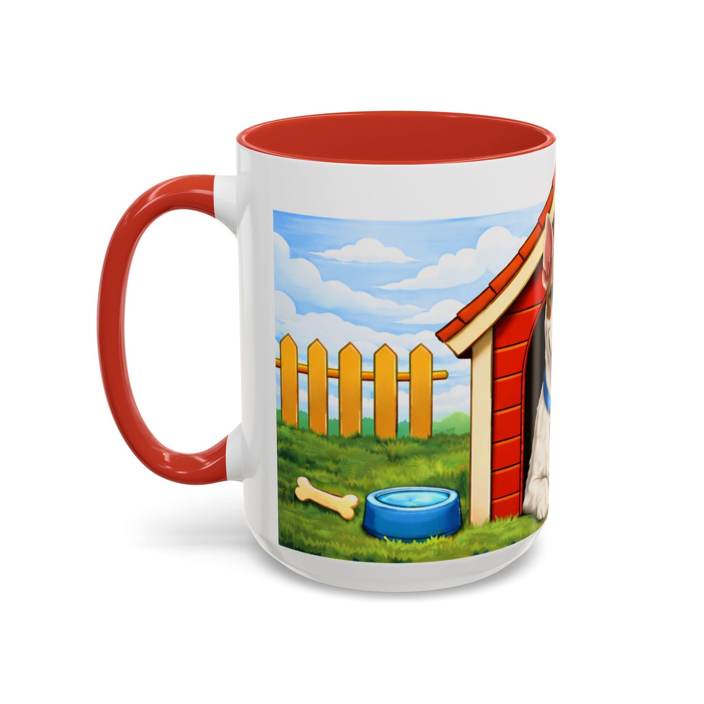 Bull Terrier — Red Doghouse Accent Mug (11/15oz)