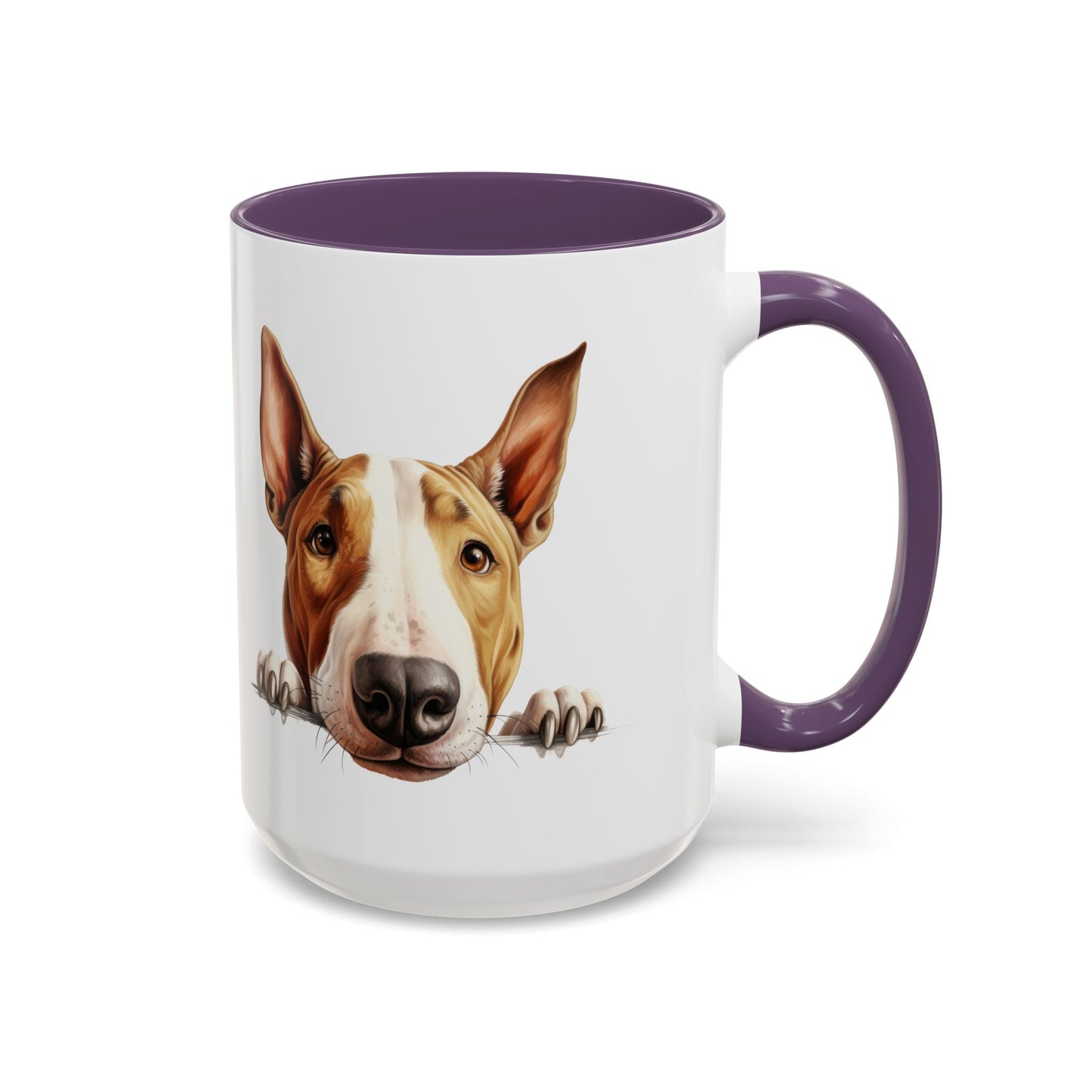 Bull Terrier Peek Coffee Mug — Cute Dog Lover Gift (11/15oz)