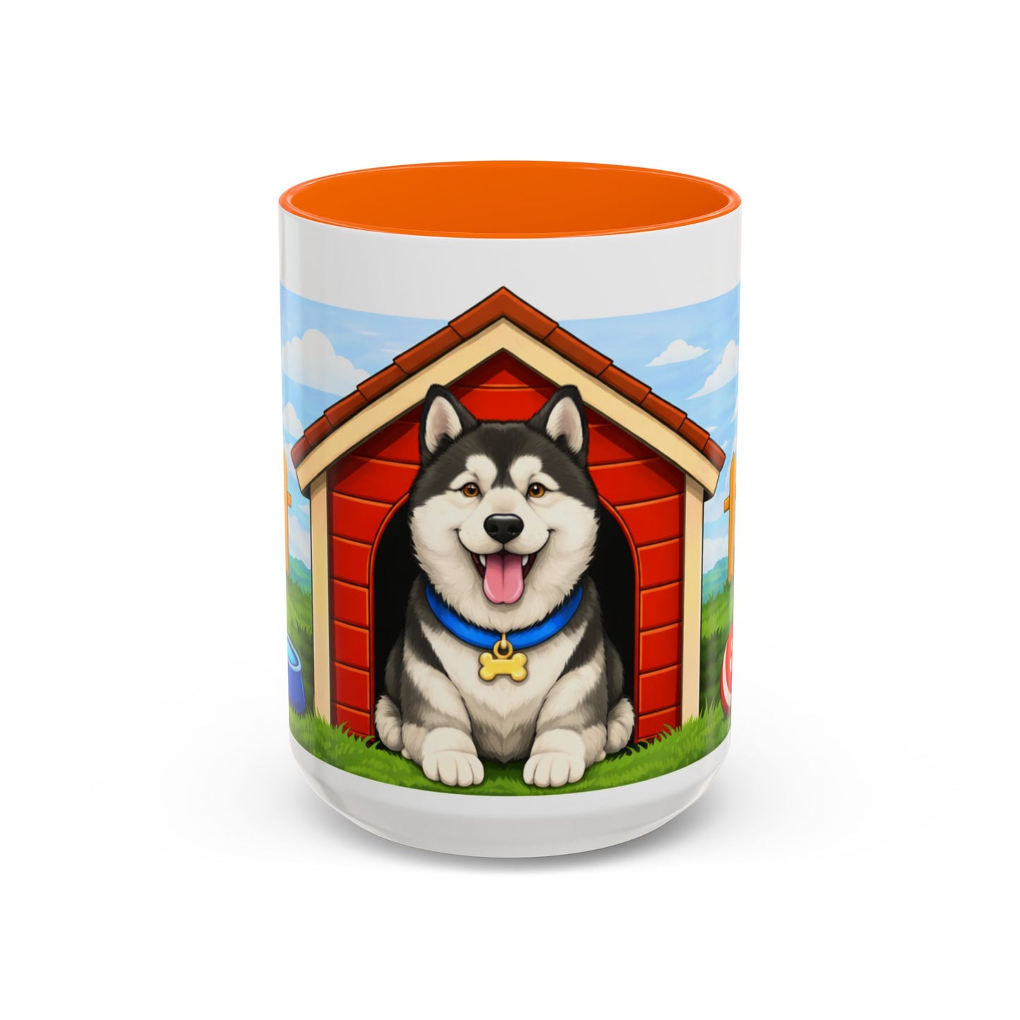 Alaskan Malamute : Red Dog House Mug (11oz/15oz)