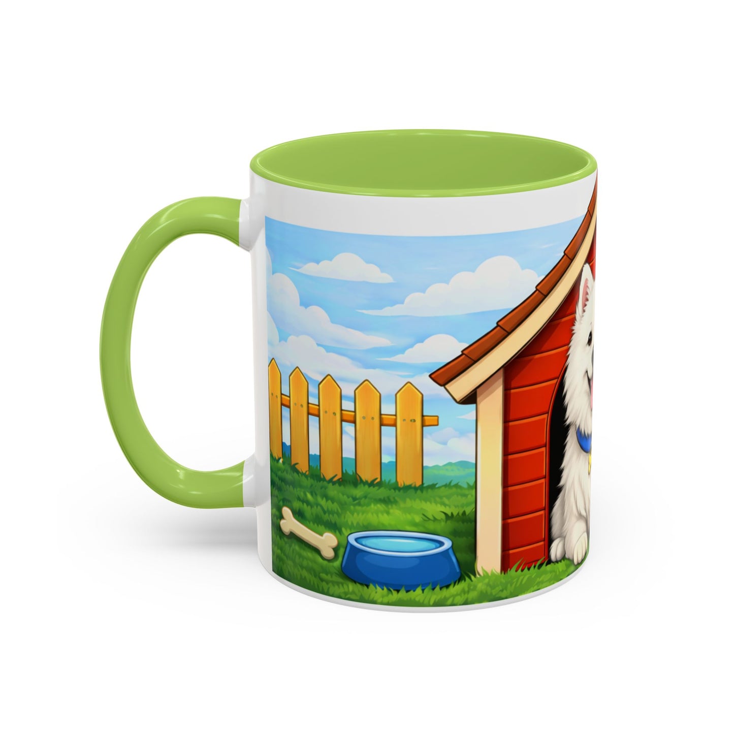 American Eskimo — Red Doghouse Accent Coffee Cup (11/15oz)