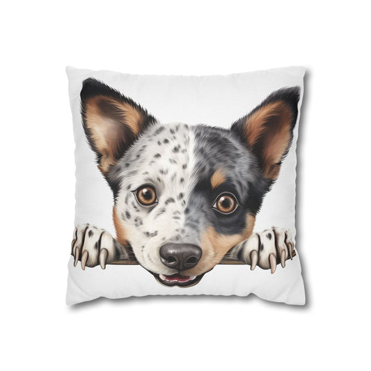 Australian Stumpy Tail Cattle Dog Throw Pillowcase — Cute Puppy Decorative Square Pillow Cover