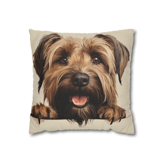 Briard Dog Pillow Cover — Happy Pup Throw Pillowcase