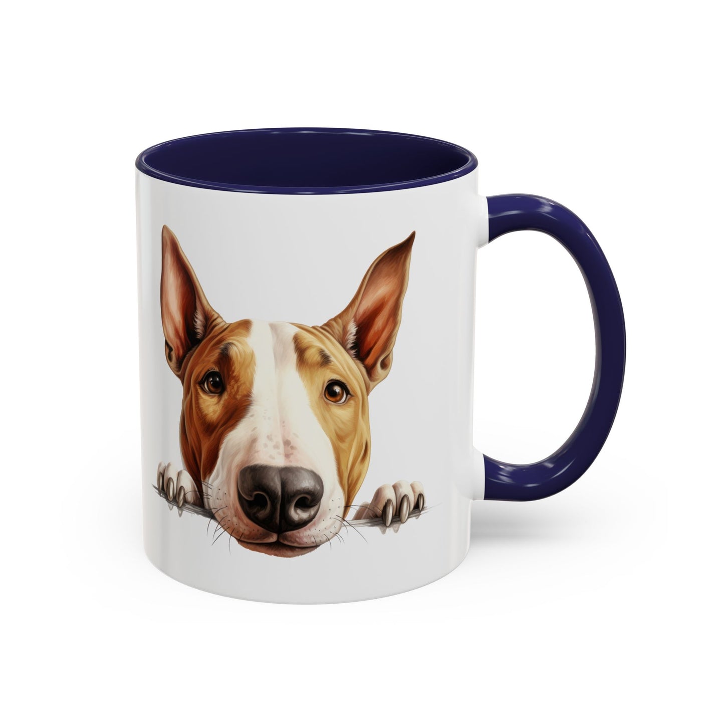 Bull Terrier Peek Coffee Mug — Cute Dog Lover Gift (11/15oz)