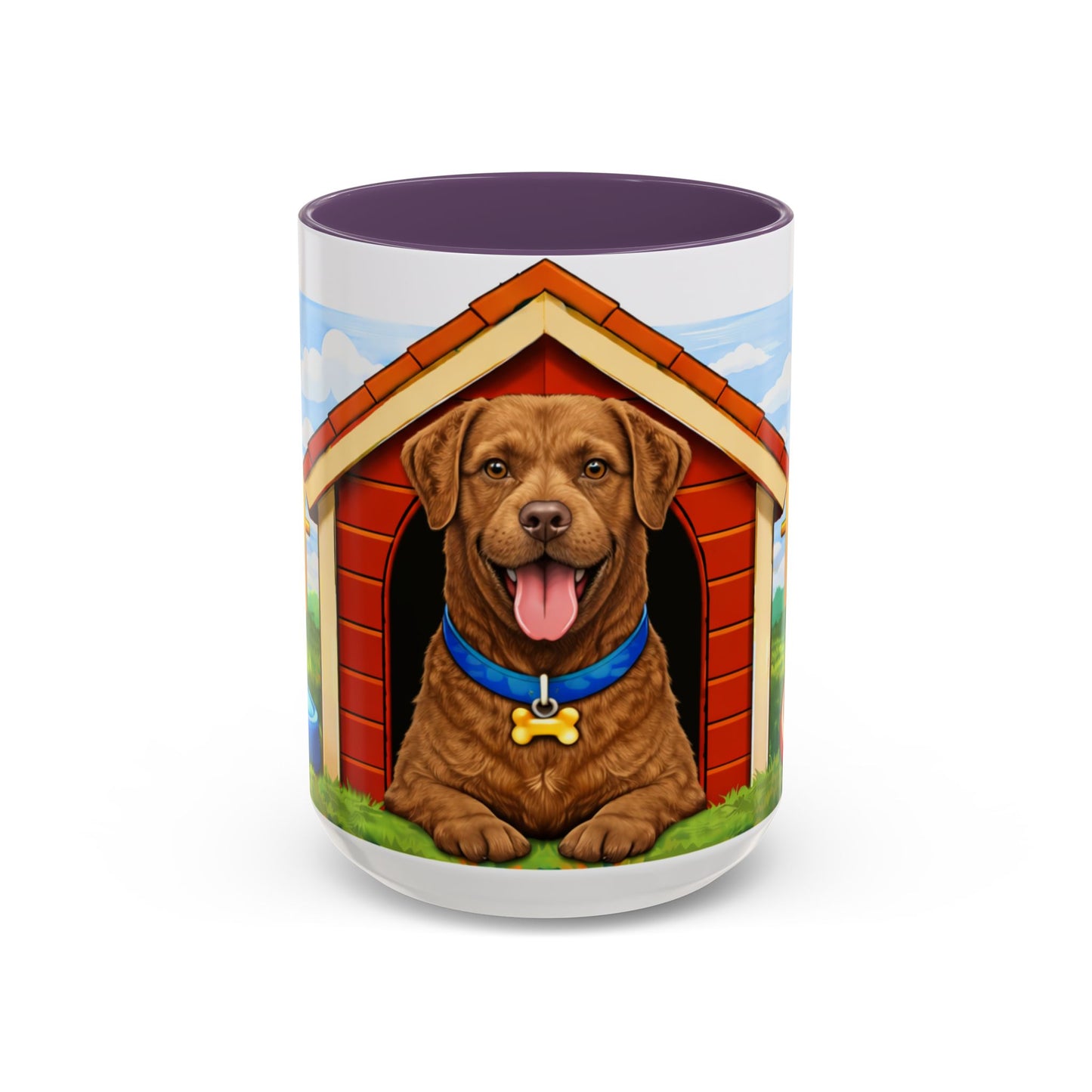 Chesapeake Bay Retriever — Red Doghouse Design Accent Mug (11oz/15 oz)