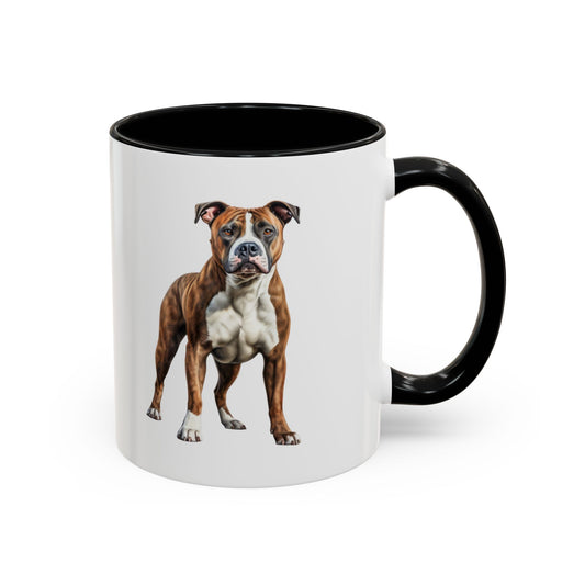 American Staffordshire Terrier Accent Coffee Mug — Cute Realistic Boxer Portrait (11/15oz)