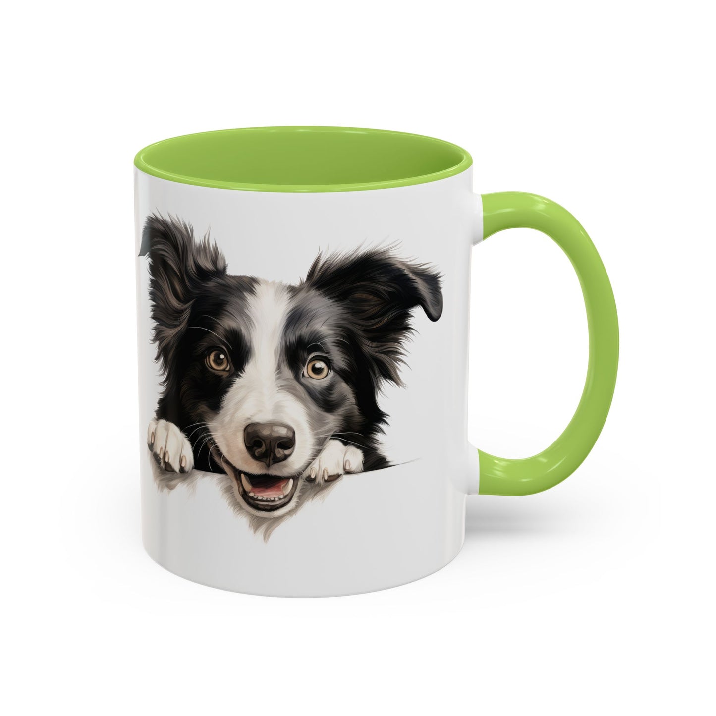 Border Collie Peek Coffee Mug — Cute Dog Lover Accent Mug (11/15oz)