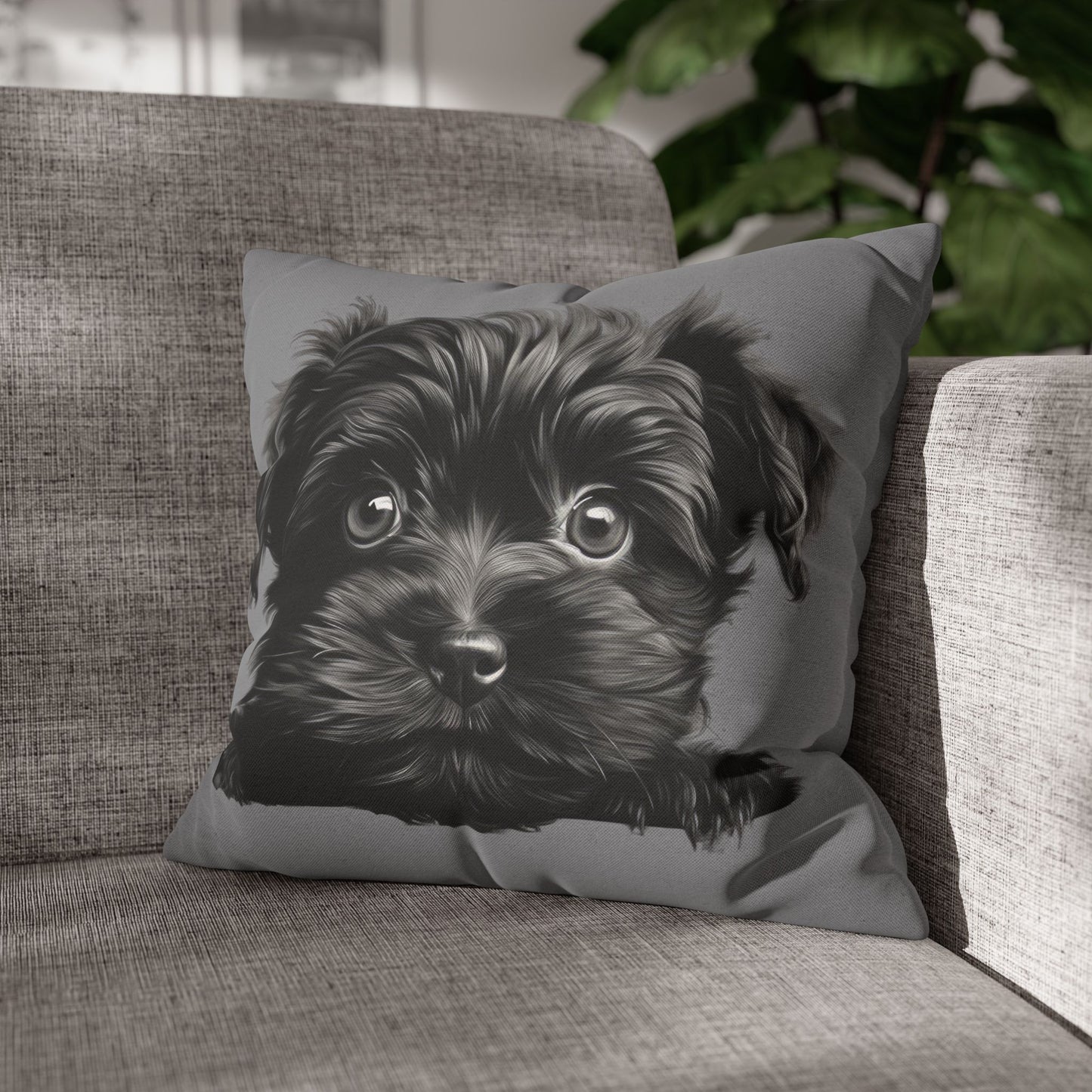 Affenpinscher Face Throw Pillowcase — Cute Dog Decorative Cushion Cover