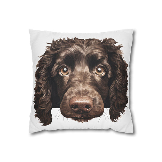 American Water Spaniel Face Pillow — Cute Dog Throw Pillowcase