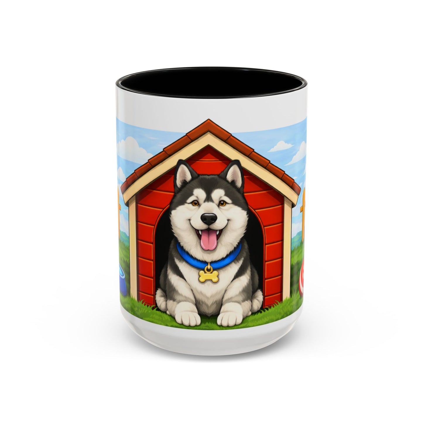 Alaskan Malamute : Red Dog House Mug (11oz/15oz)
