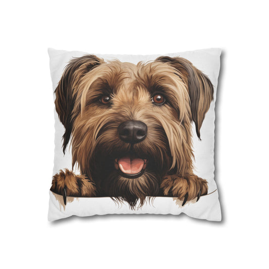 Briard Dog Pillow Cover — Happy Pup Throw Pillowcase
