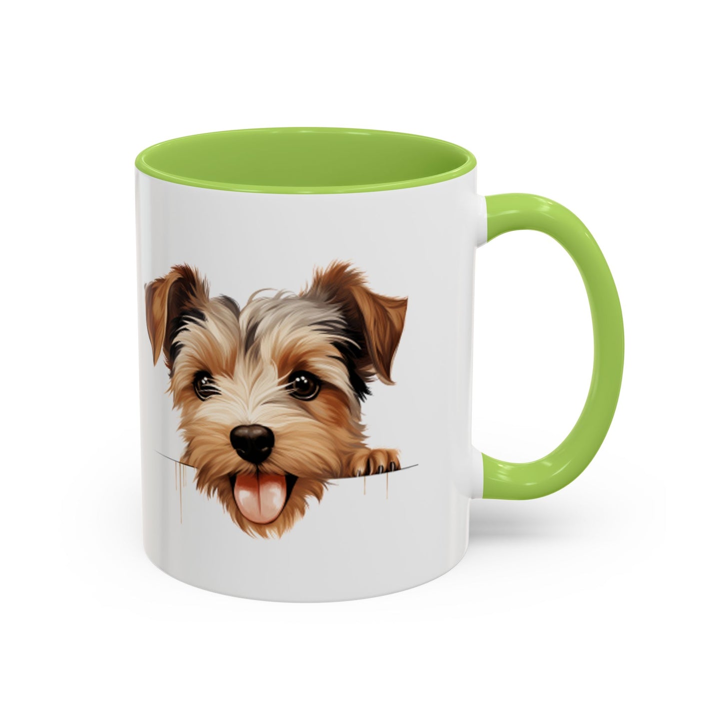 Biewer Terrier Coffee Mug — Cute Peekaboo Puppy Accent Mug (11/15oz)