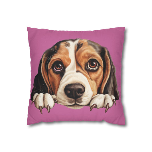 Beagle Face Decorative Pillowcase — Cute Dog Throw Pillow Cover