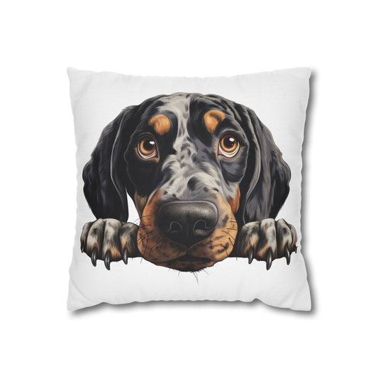 Bluetick Coonhound Dog Throw Pillowcase — Cute Puppy Decorative Cushion Cover