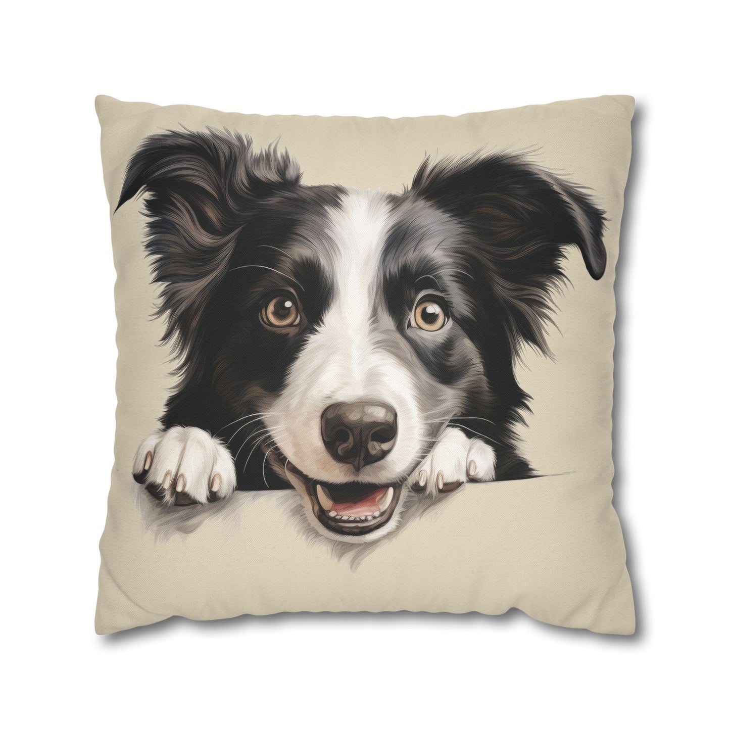 Border Collie Pillowcase — Cute Dog Decorative Throw Pillow