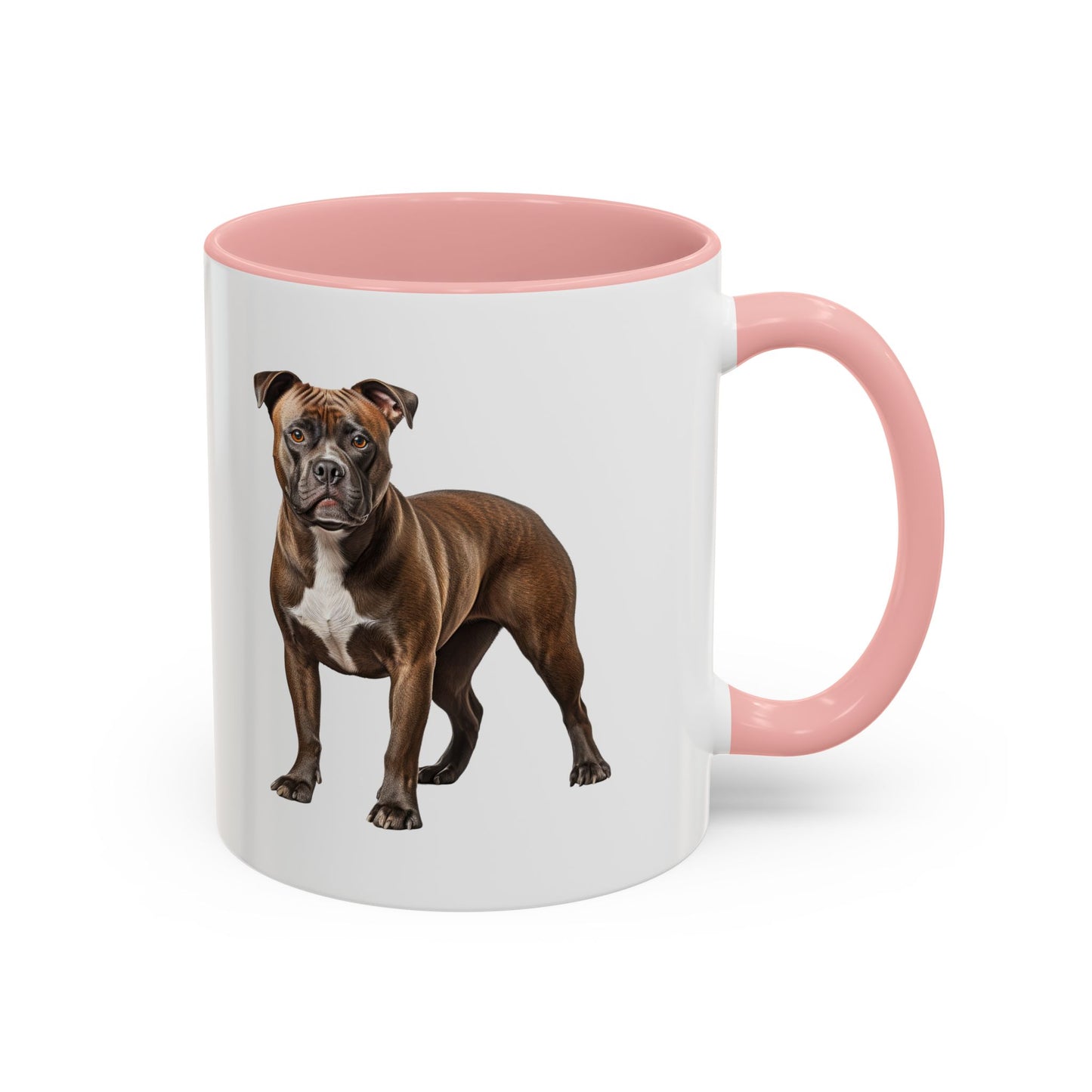 staffordshire-bull-terrier Accent Coffee Mug — Cute Brown Boxer Dog Illustration (11/15 oz)