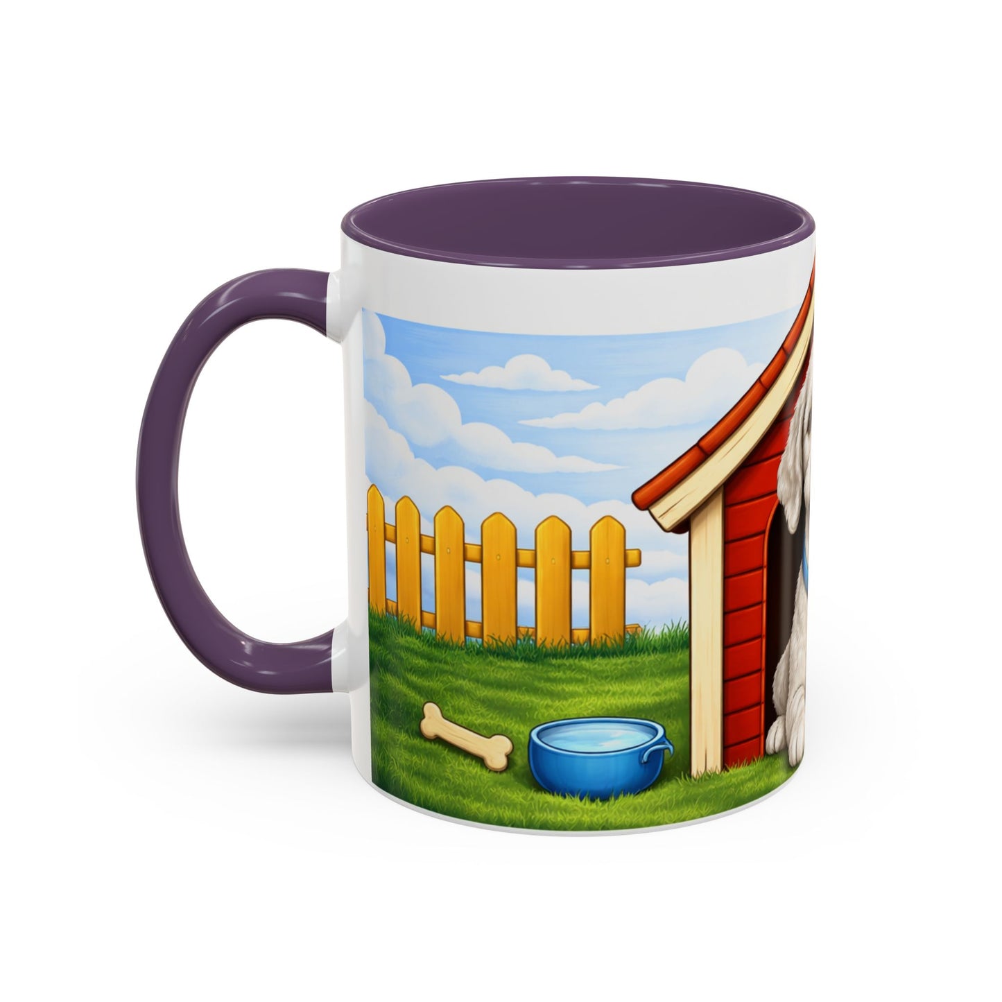 Bedlington Terrier– Red Doghouse Design Accent Mug (11oz/15oz)