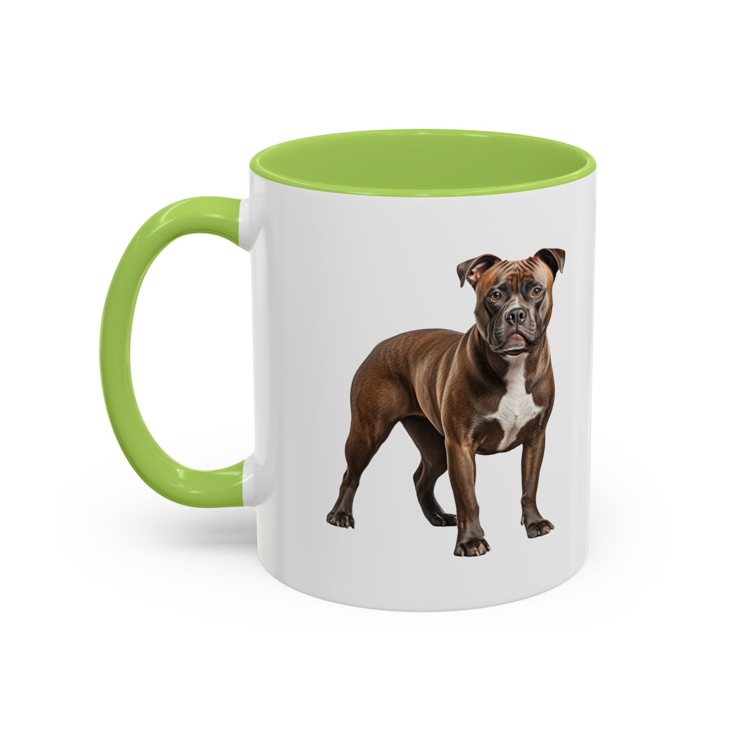 staffordshire-bull-terrier Accent Coffee Mug — Cute Brown Boxer Dog Illustration (11/15 oz)