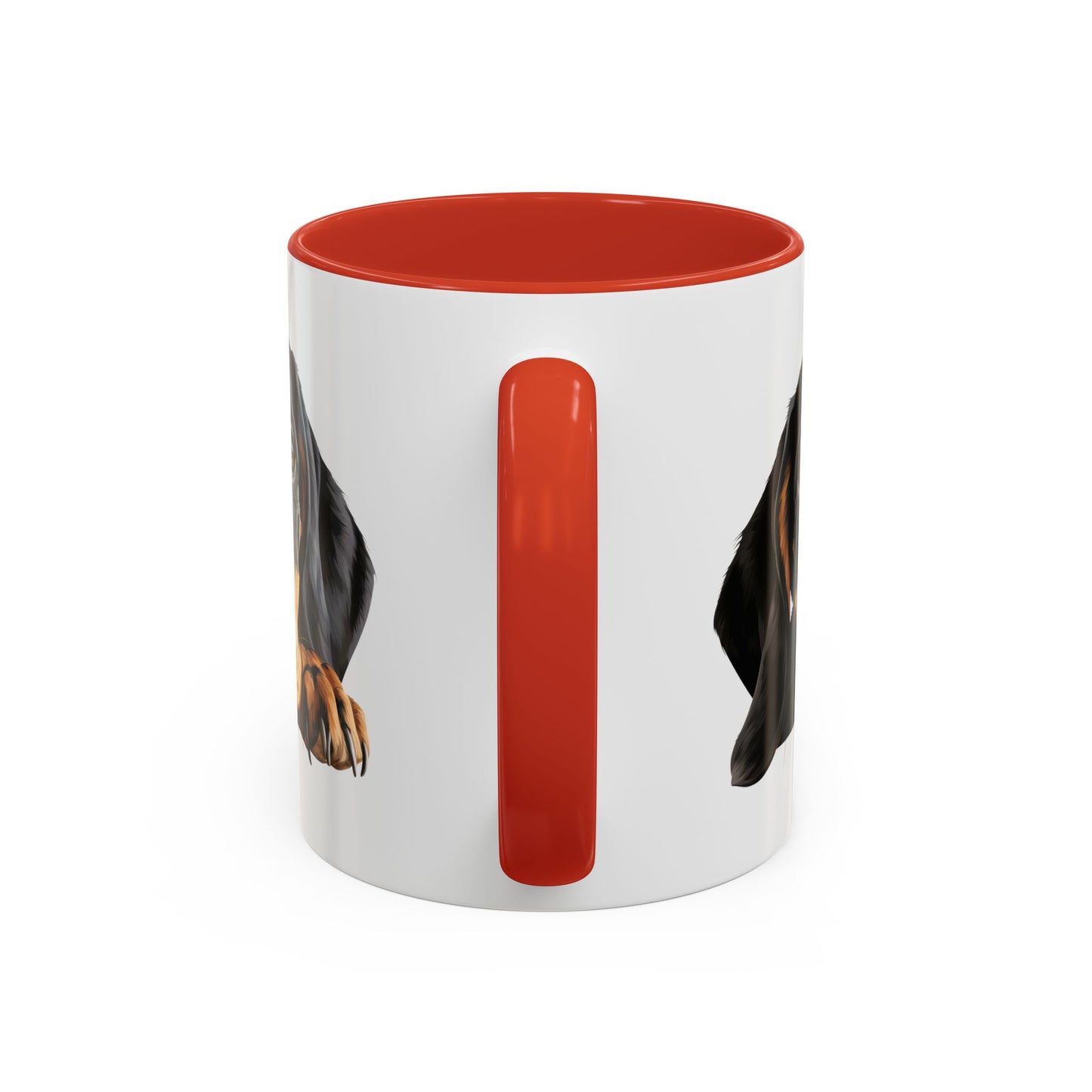 Black and Tan Coonhound Accent Coffee Mug — Cute Pawing Dog Face 11/15oz
