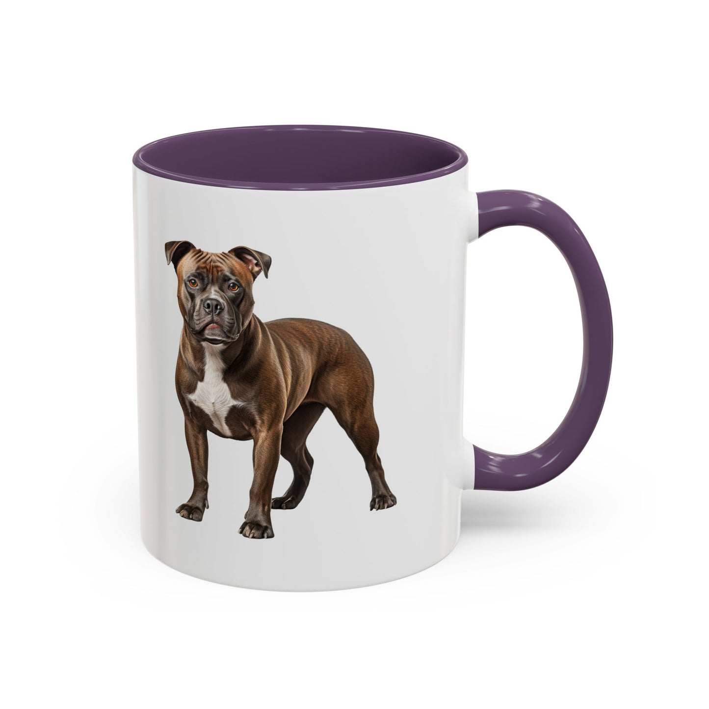 staffordshire-bull-terrier Accent Coffee Mug — Cute Brown Boxer Dog Illustration (11/15 oz)