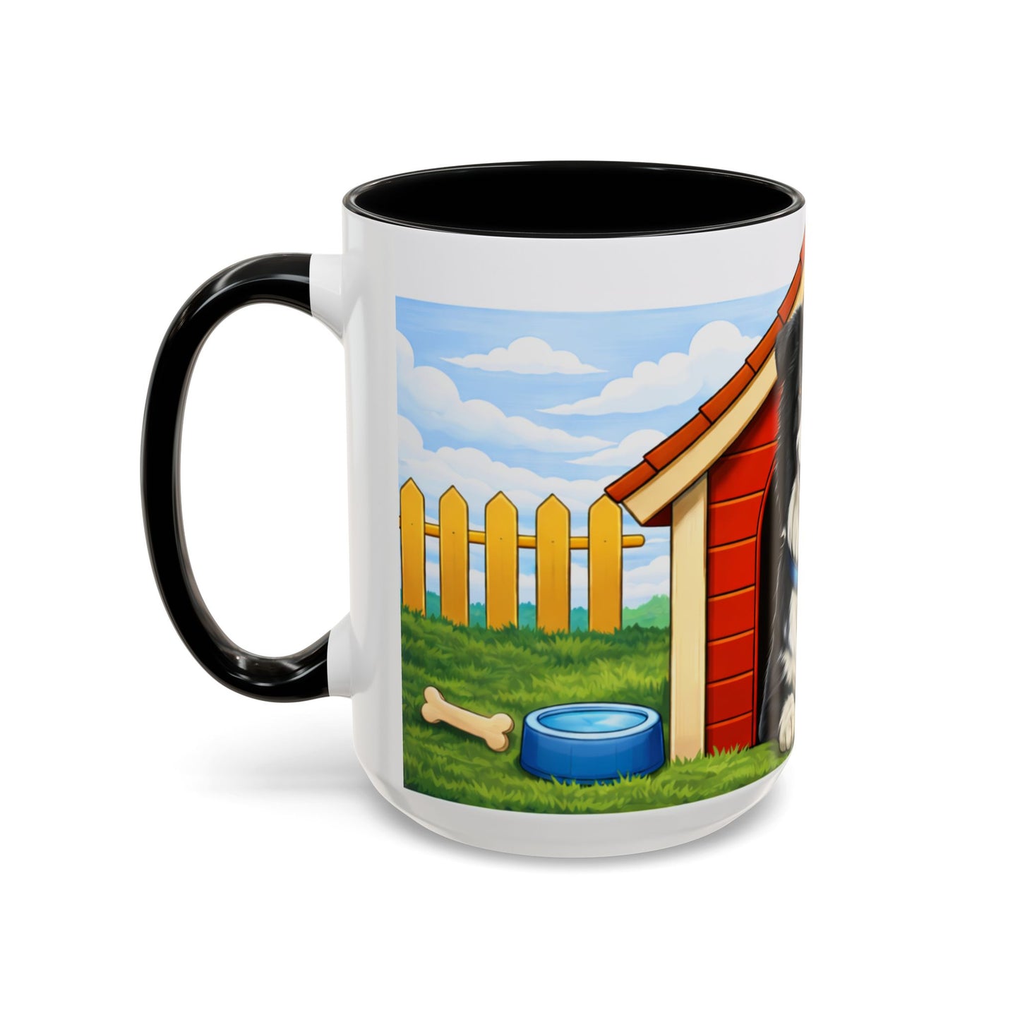 Border Collie  — Red Doghouse Accent Mug (11/15 oz)