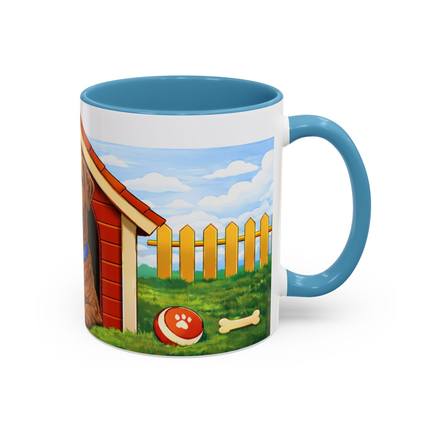 Chesapeake Bay Retriever — Red Doghouse Design Accent Mug (11oz/15 oz)