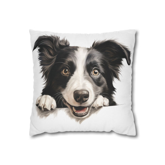 Border Collie Pillowcase — Cute Dog Decorative Throw Pillow