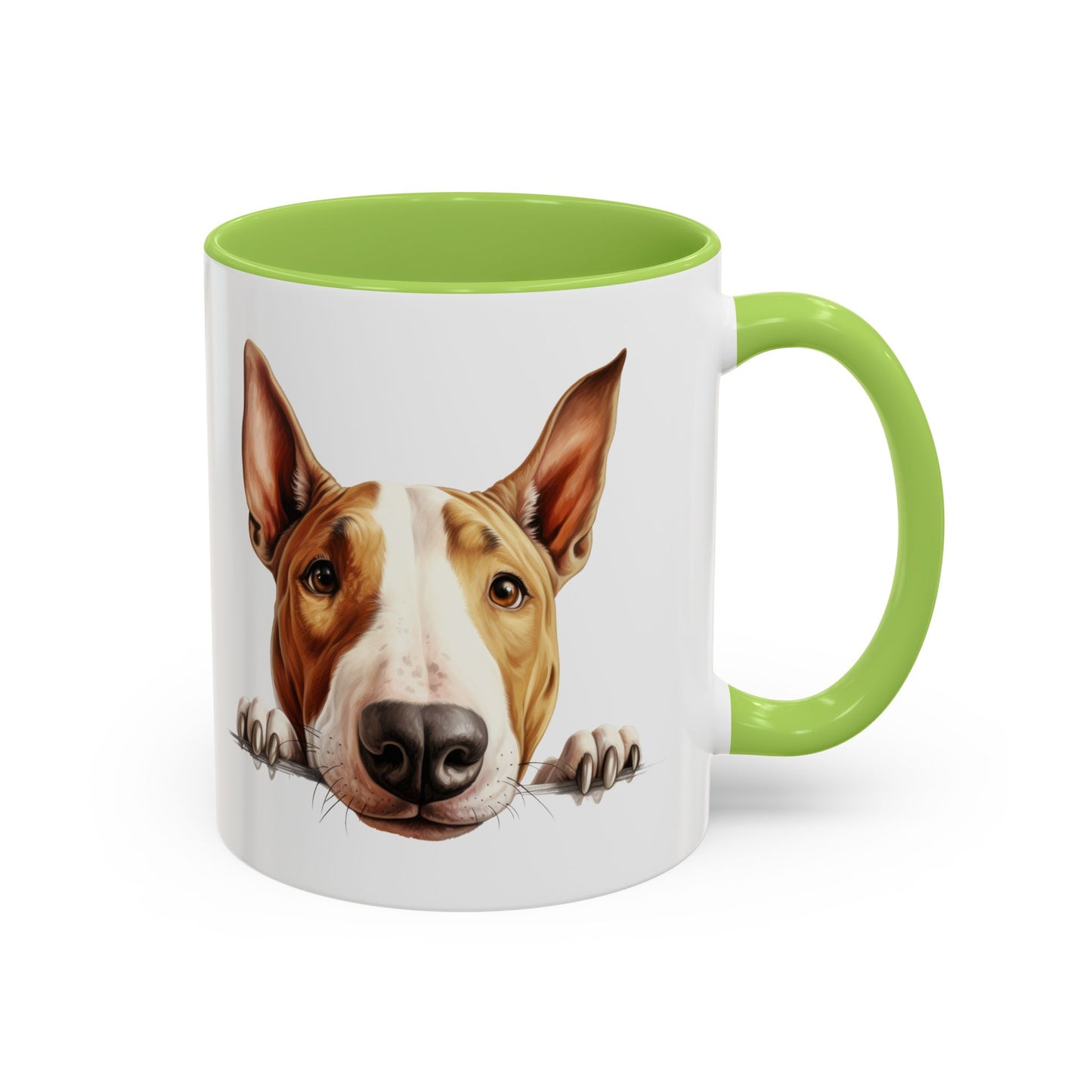 Bull Terrier Peek Coffee Mug — Cute Dog Lover Gift (11/15oz)