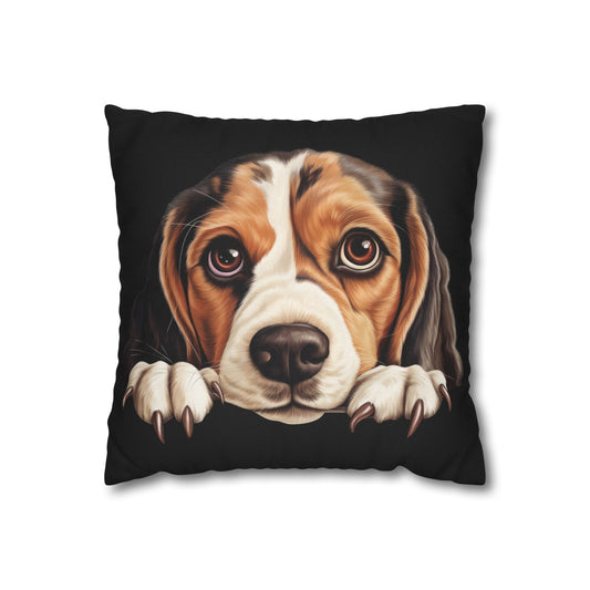 Beagle Face Decorative Pillowcase — Cute Dog Throw Pillow Cover