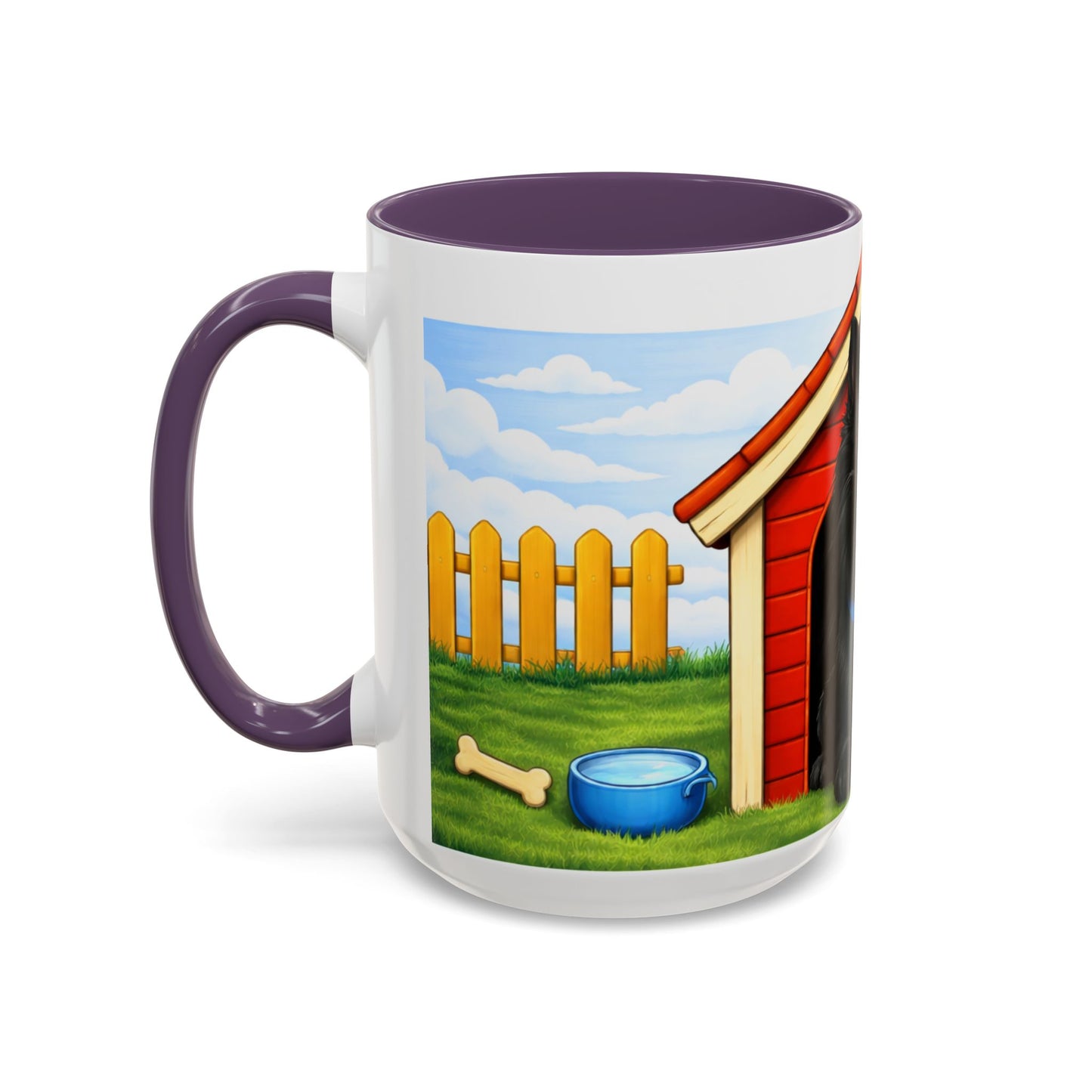 Belgian Sheepdog -- Red Doghouse Accent Coffee Mug (11oz/15oz)