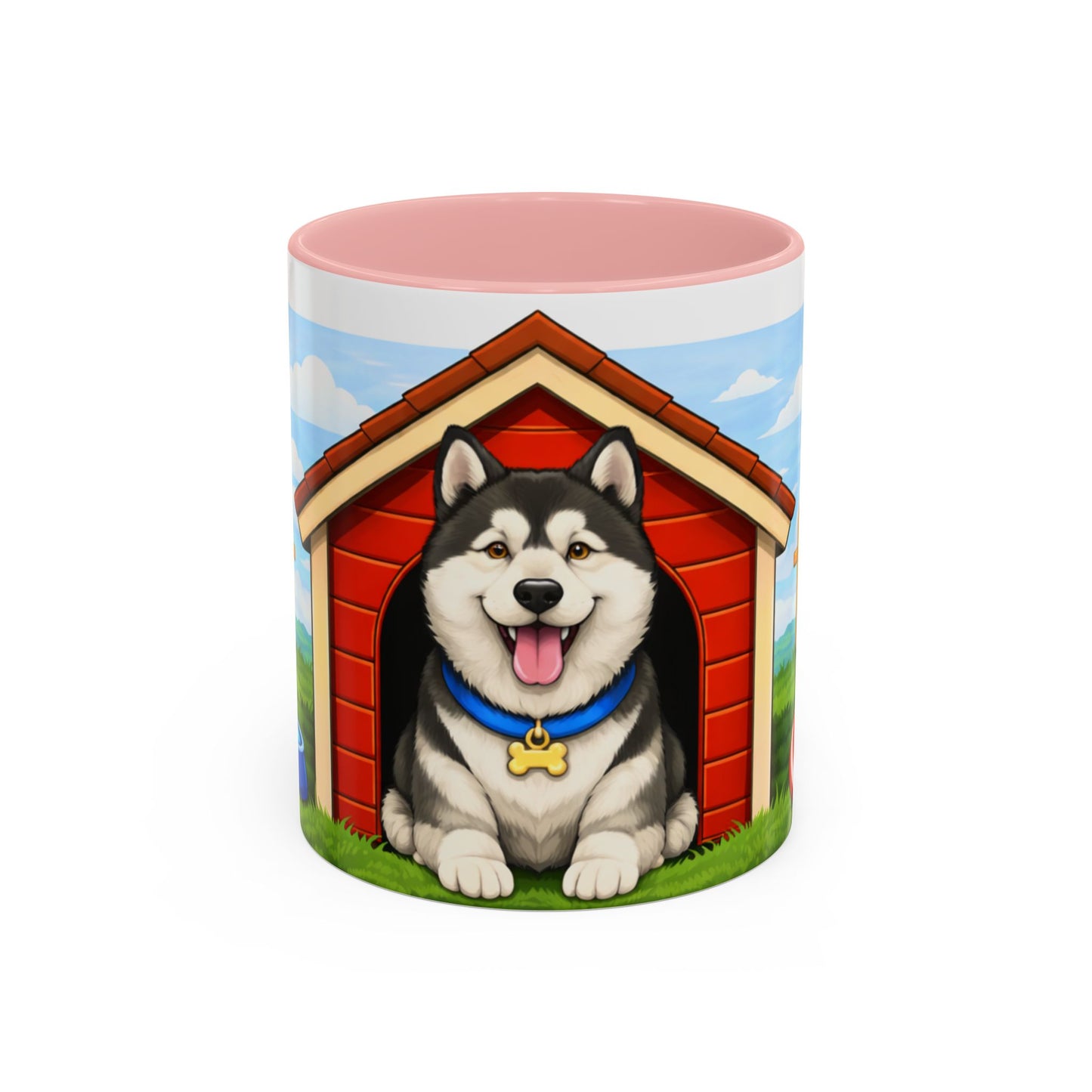 Alaskan Malamute : Red Dog House Mug (11oz/15oz)
