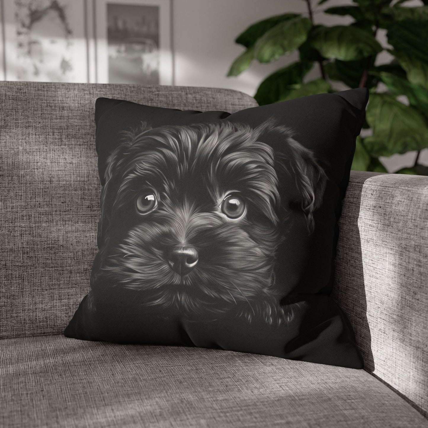 Affenpinscher Face Throw Pillowcase — Cute Dog Decorative Cushion Cover