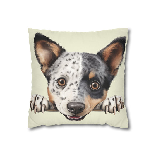 Australian Stumpy Tail Cattle Dog Throw Pillowcase — Cute Puppy Decorative Square Pillow Cover