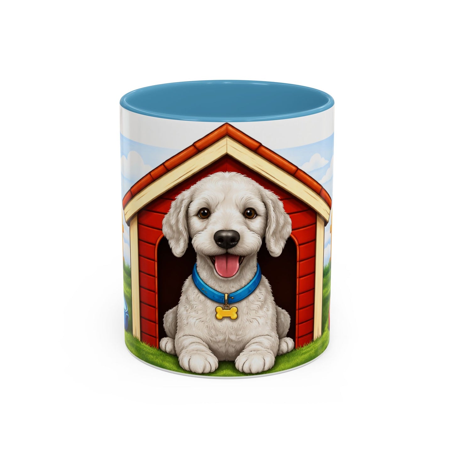 Bedlington Terrier– Red Doghouse Design Accent Mug (11oz/15oz)