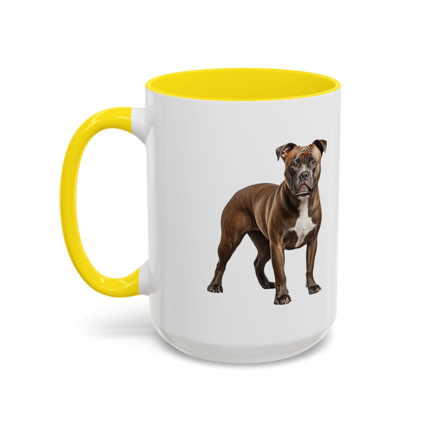 staffordshire-bull-terrier Accent Coffee Mug — Cute Brown Boxer Dog Illustration (11/15 oz)
