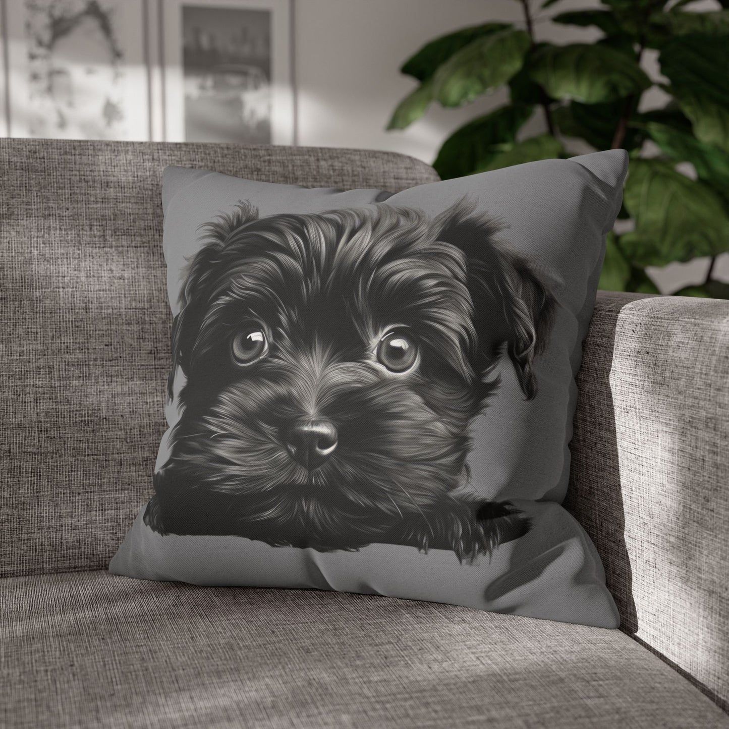Affenpinscher Face Throw Pillowcase — Cute Dog Decorative Cushion Cover