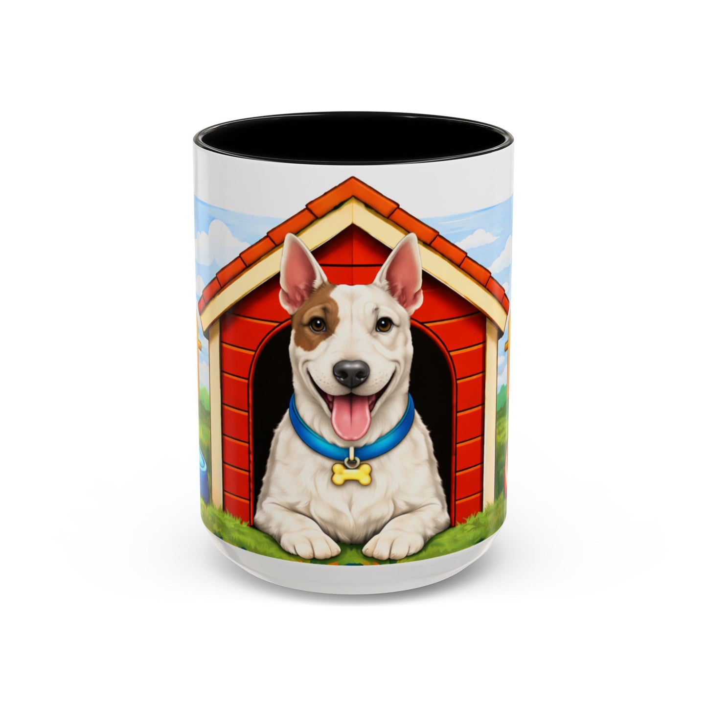 Bull Terrier — Red Doghouse Accent Mug (11/15oz)
