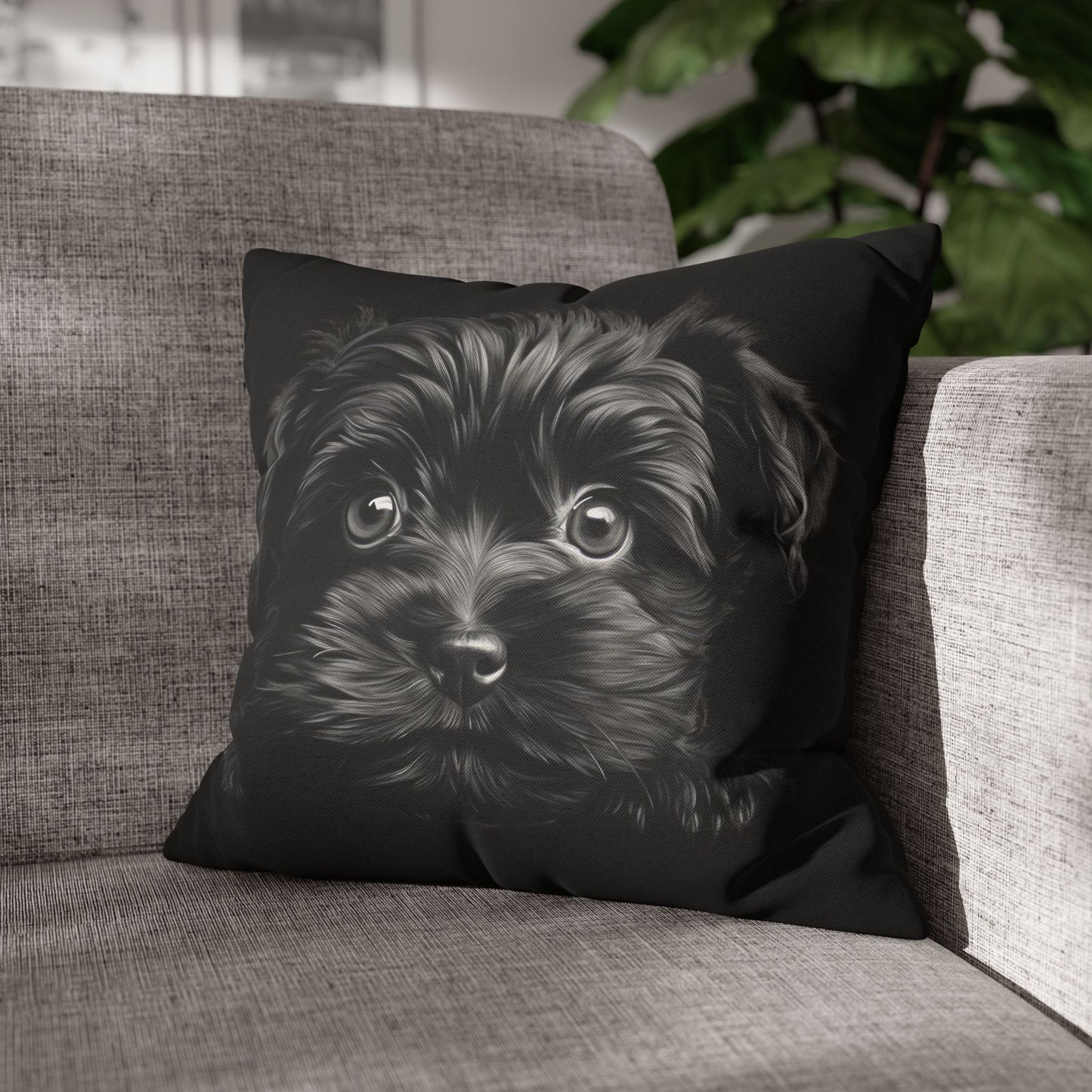 Affenpinscher Face Throw Pillowcase — Cute Dog Decorative Cushion Cover