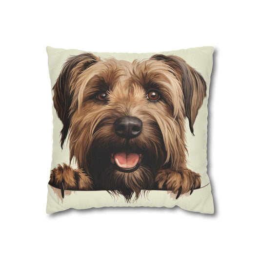 Briard Dog Pillow Cover — Happy Pup Throw Pillowcase