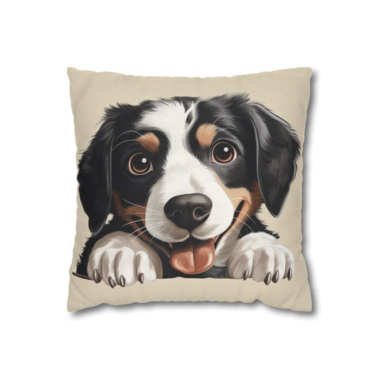 Appenzeller Sennenhund Throw Pillowcase — Adorable Dog Face Decorative Cushion Cover