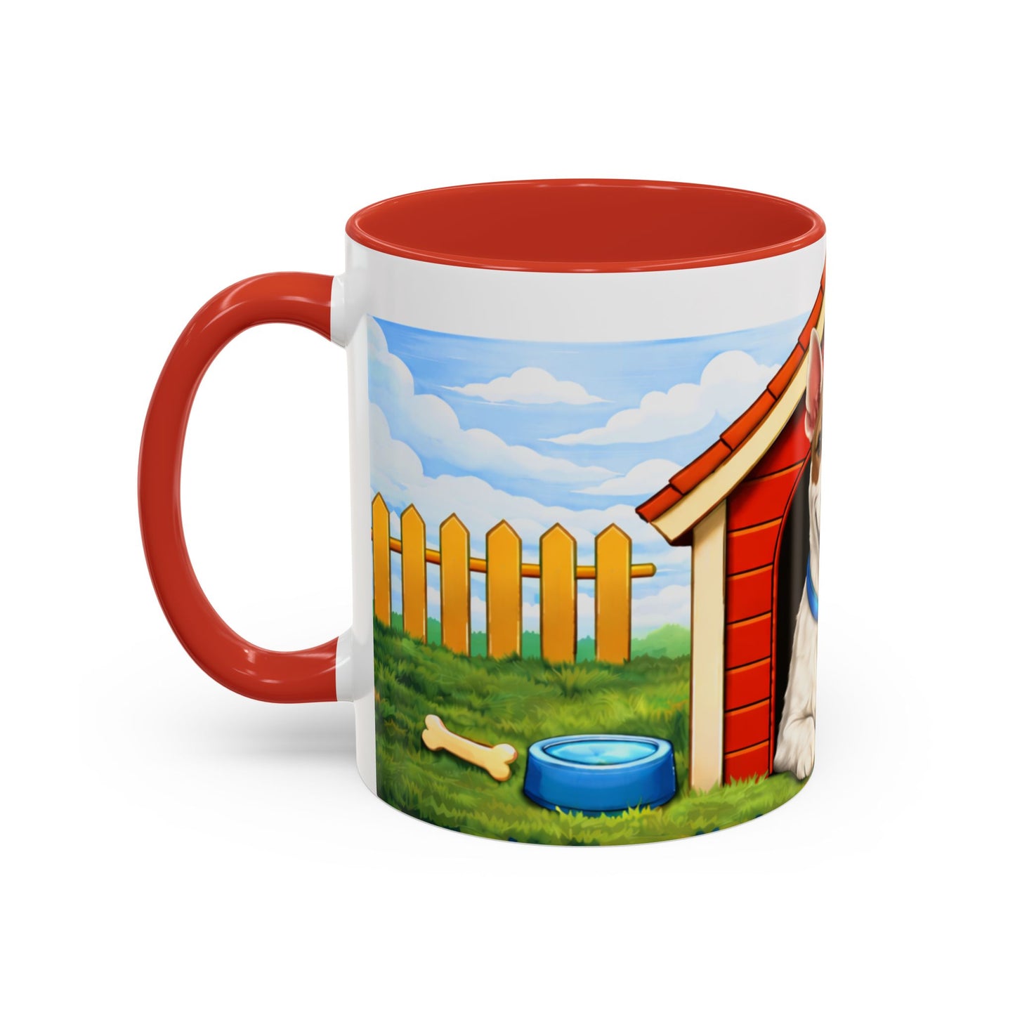 Bull Terrier — Red Doghouse Accent Mug (11/15oz)