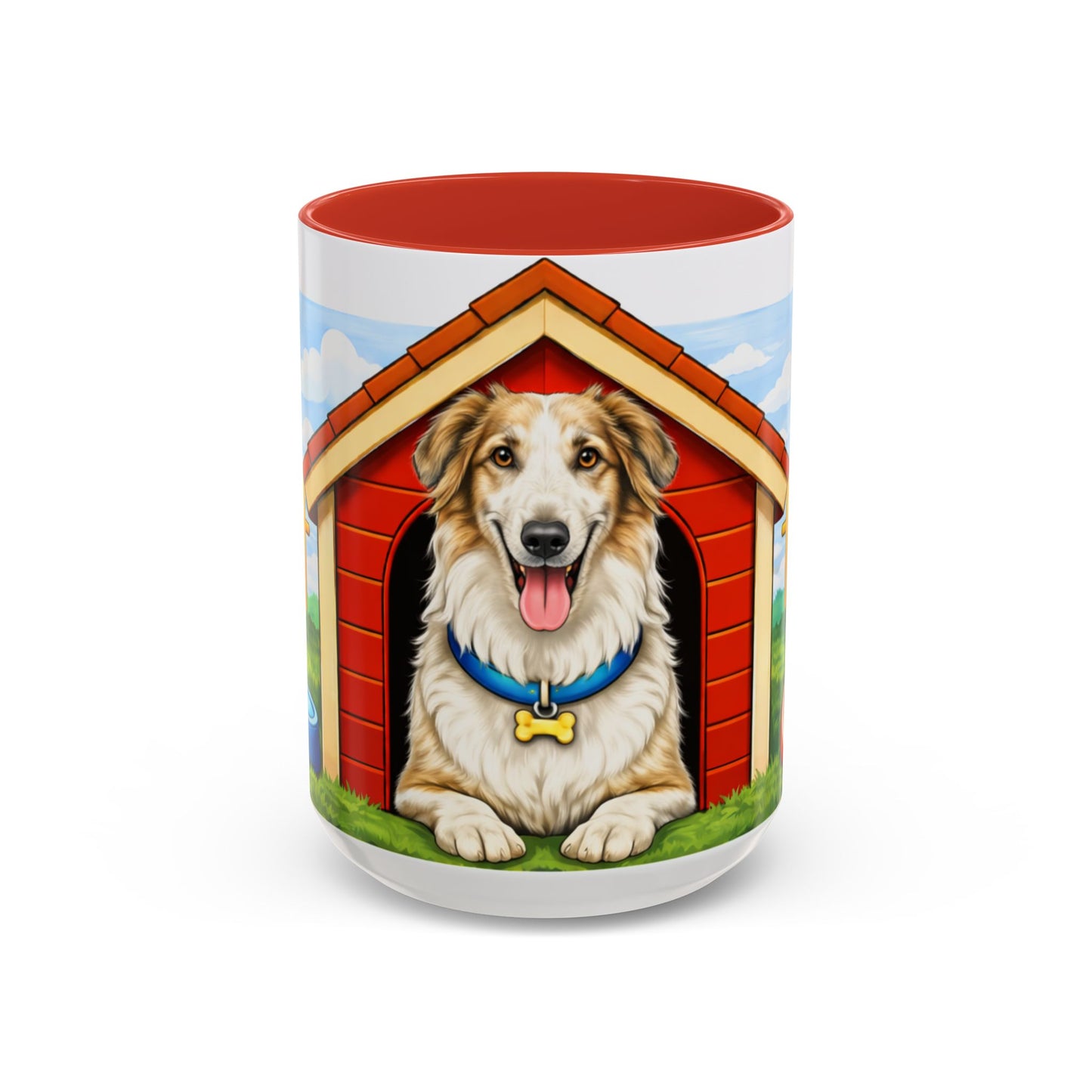Borzoi – Red Doghouse Design Accent Mug (11/15oz)