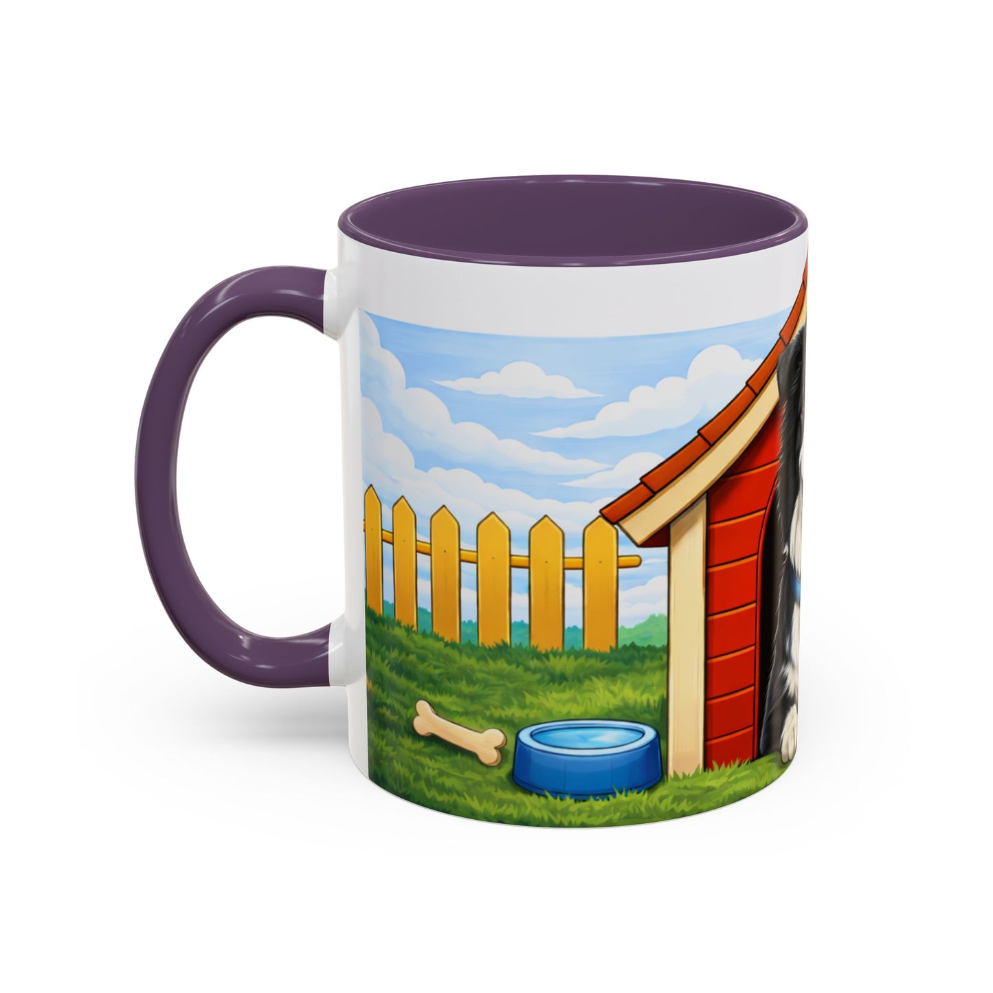 Border Collie  — Red Doghouse Accent Mug (11/15 oz)