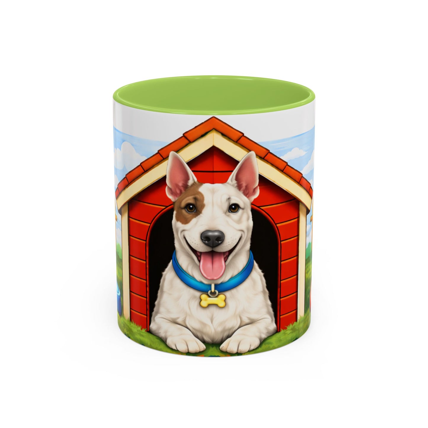 Bull Terrier — Red Doghouse Accent Mug (11/15oz)