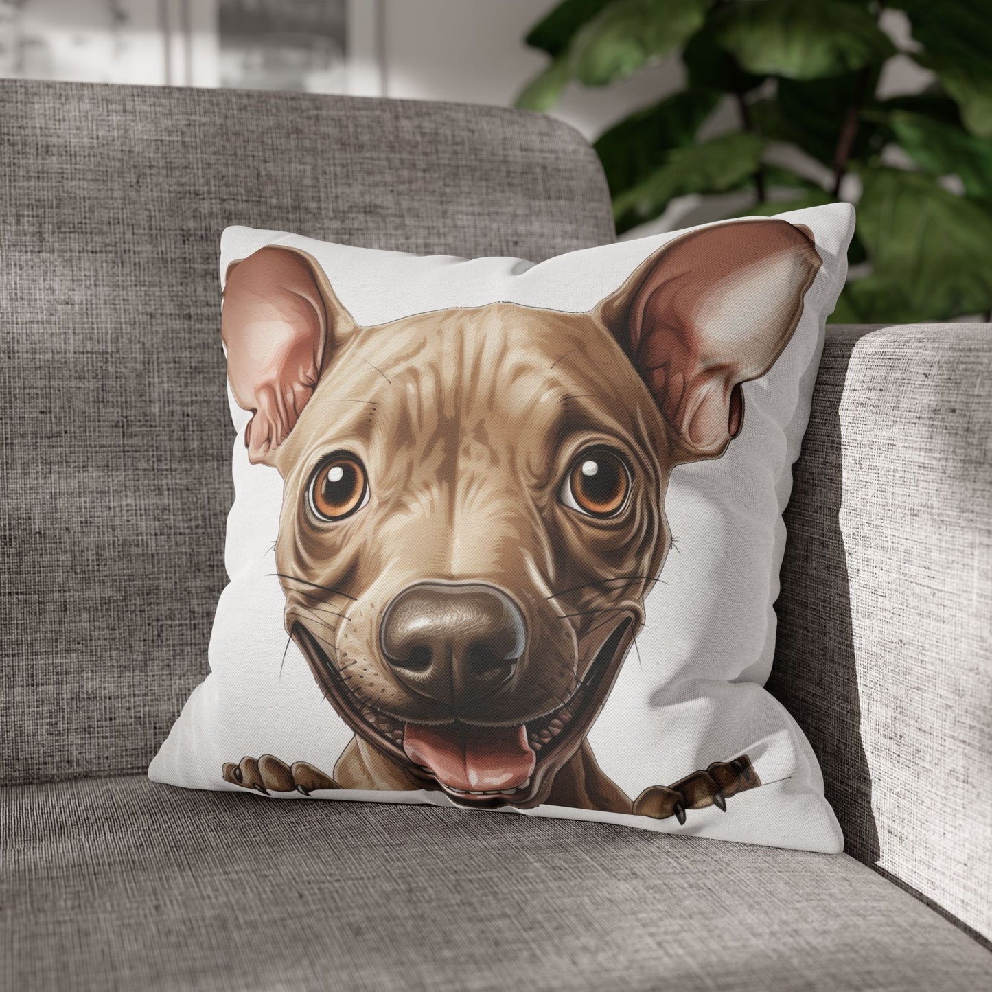American Hairless Terrier Throw Pillowcase — Decorative Dog Pillow Cover