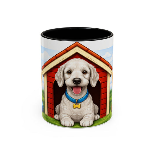 Bedlington Terrier– Red Doghouse Design Accent Mug (11oz/15oz)