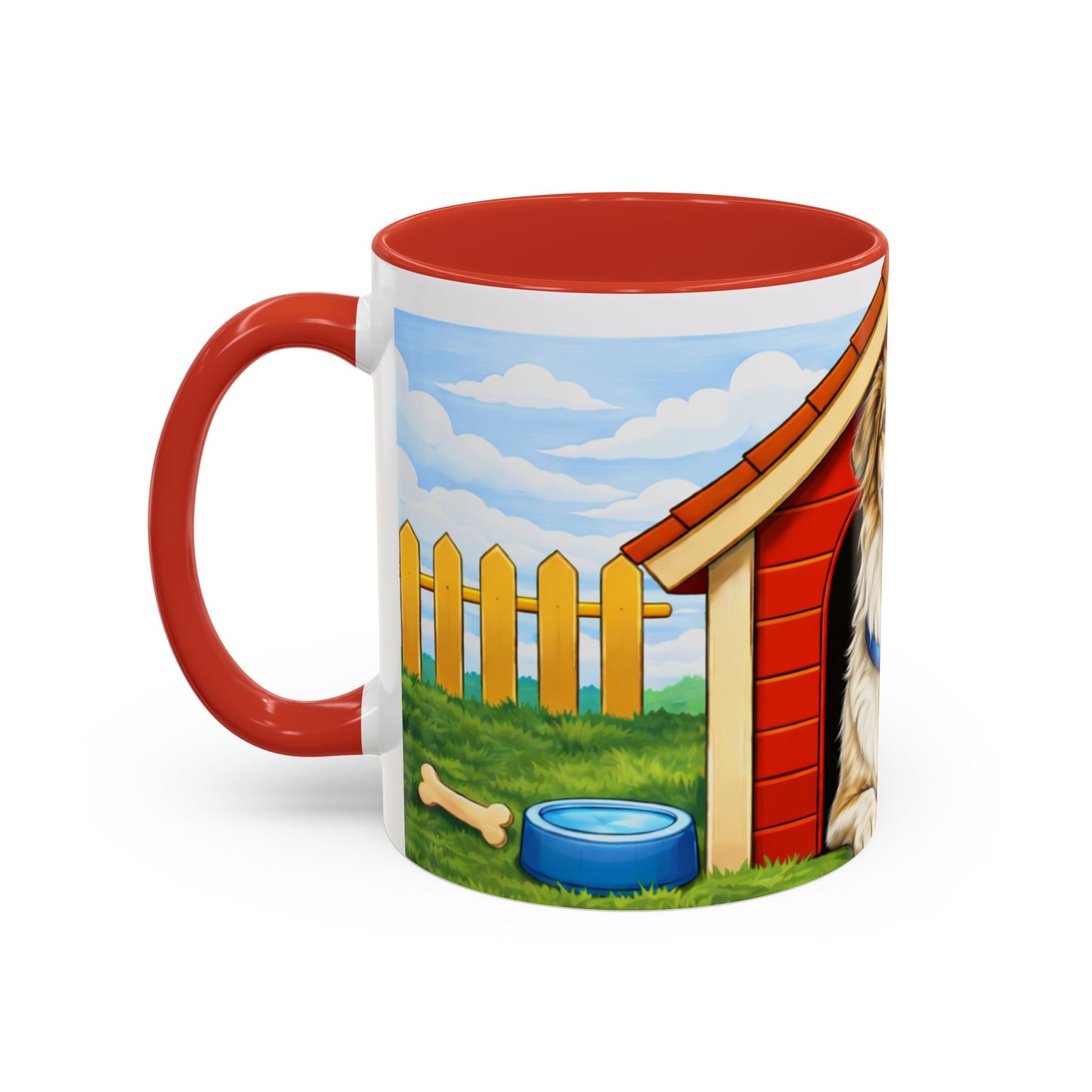 Borzoi – Red Doghouse Design Accent Mug (11/15oz)