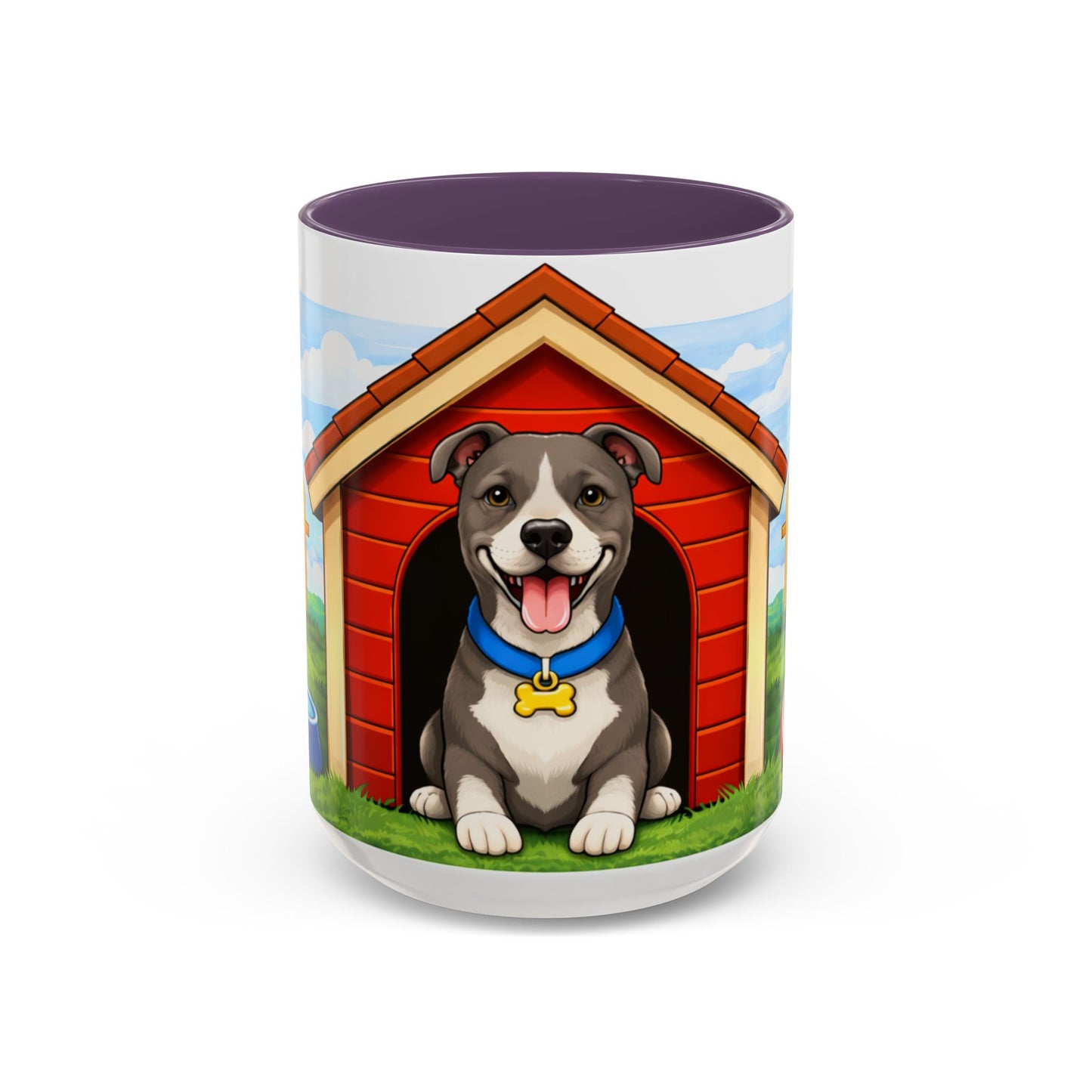 American Pit Bull  — Cute Pitbull in Red Doghouse Coffee Cup (11/15 oz)