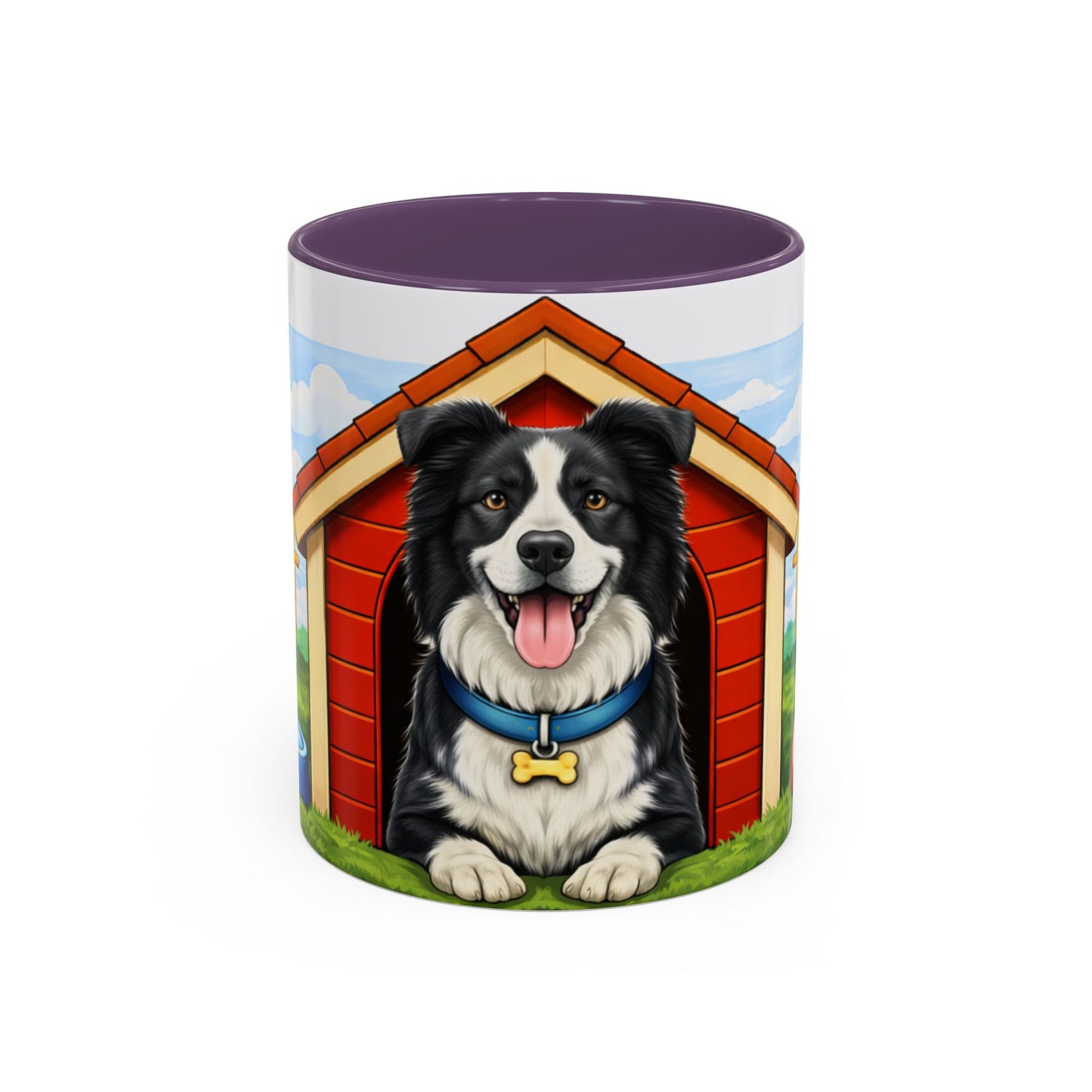 Border Collie  — Red Doghouse Accent Mug (11/15 oz)