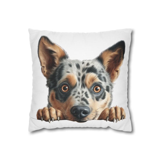 Australian Cattle Dog Throw Pillow – Cute Peekaboo Blue Heeler Decorative Cushion